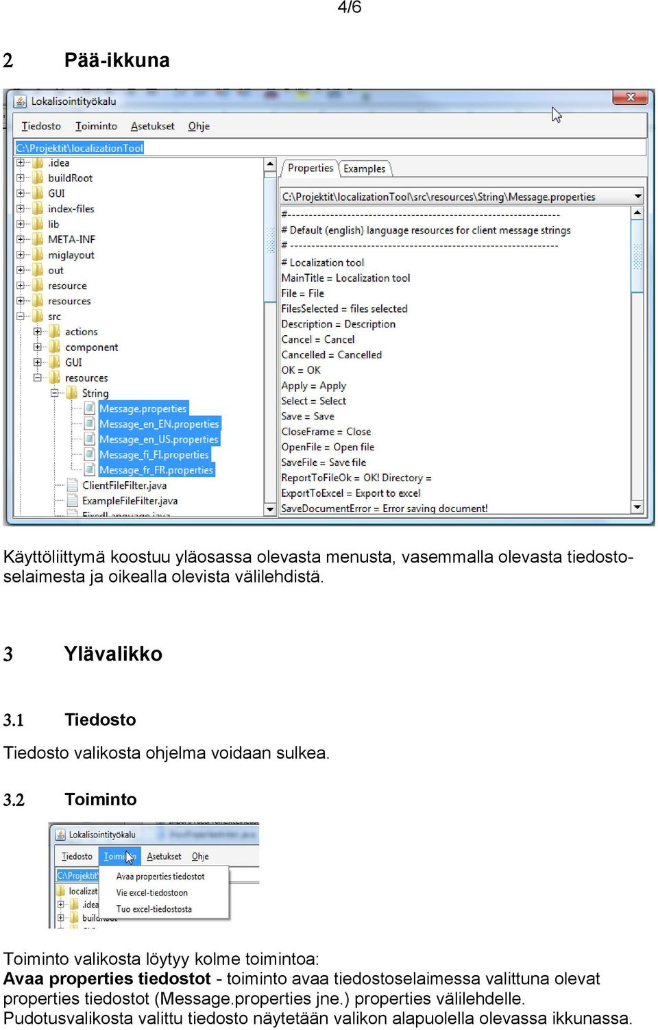 Ylävalikko 3.