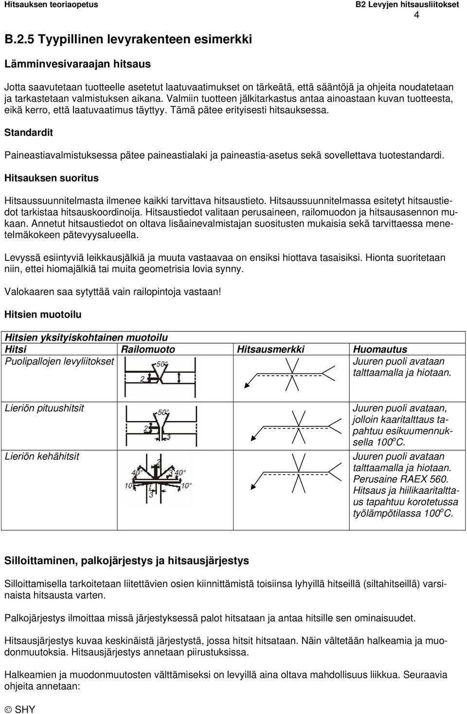 aikana. Valmiin tuotteen jälkitarkastus antaa ainoastaan kuvan tuotteesta, eikä kerro, että laatuvaatimus täyttyy. Tämä pätee erityisesti hitsauksessa.
