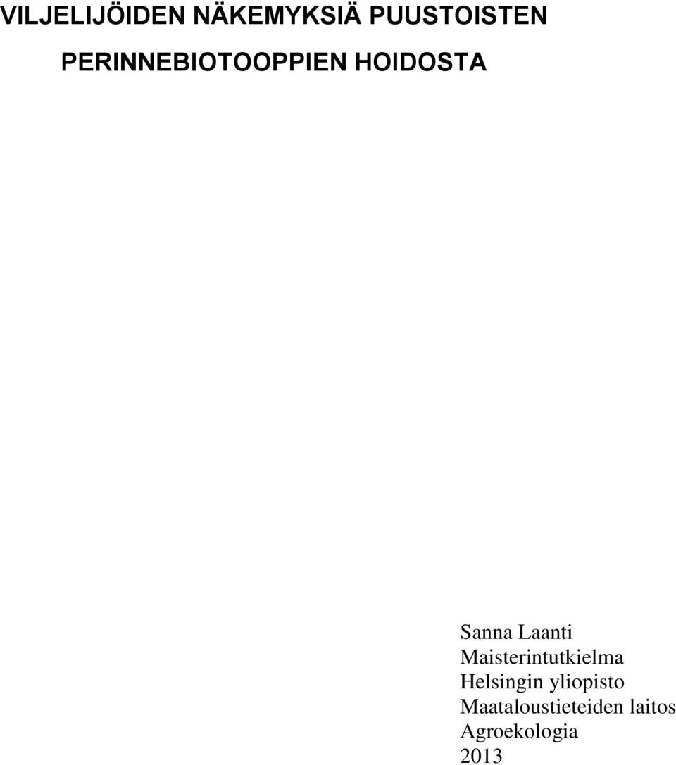 Laanti Maisterintutkielma Helsingin
