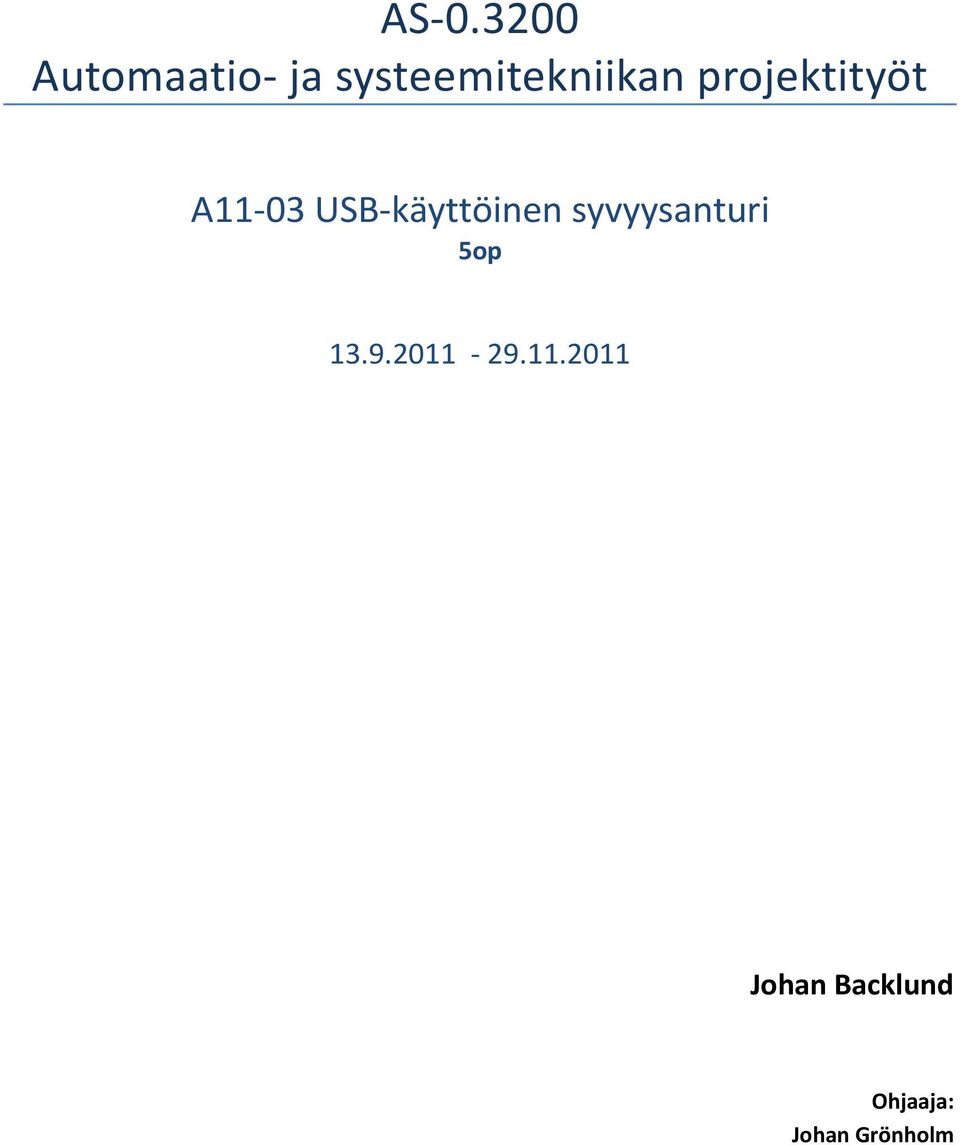 USB-käyttöinen syvyysanturi 5op 13.9.