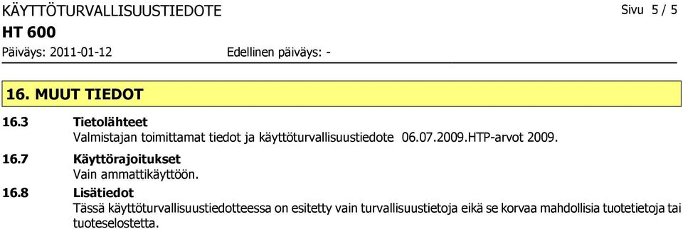 HTP-arvot 2009. 16.