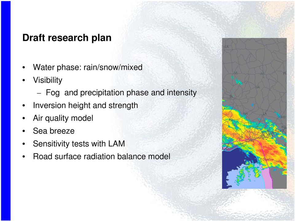 Inversion height and strength Air quality model Sea