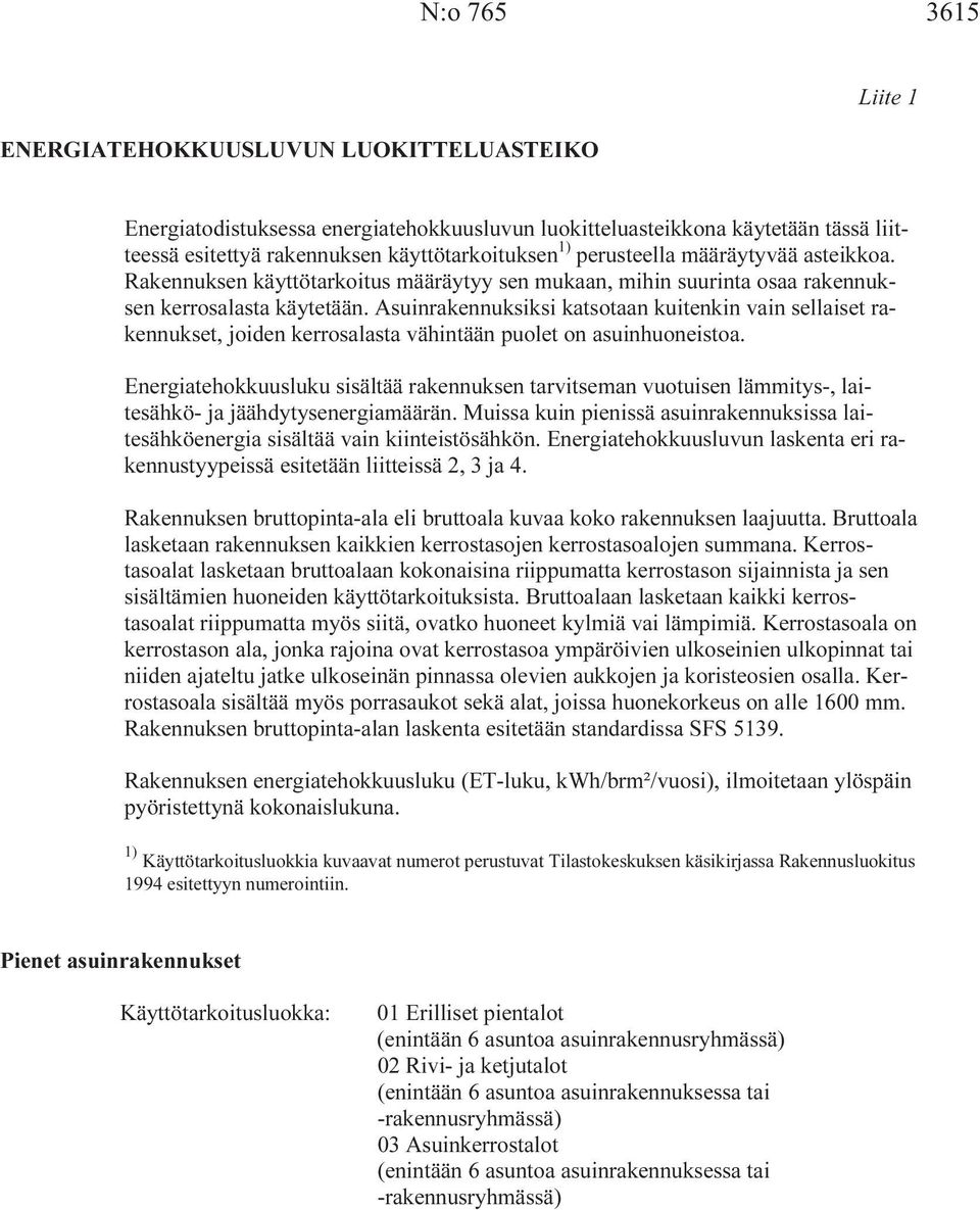 Asuinrakennuksiksi katsotaan kuitenkin vain sellaiset rakennukset, joiden kerrosalasta vähintään puolet on asuinhuoneistoa.