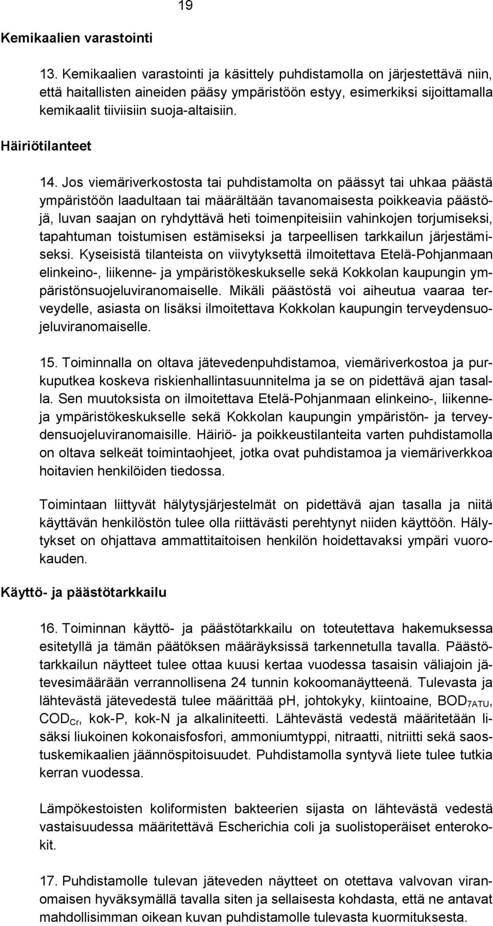 Häiriötilanteet 14.