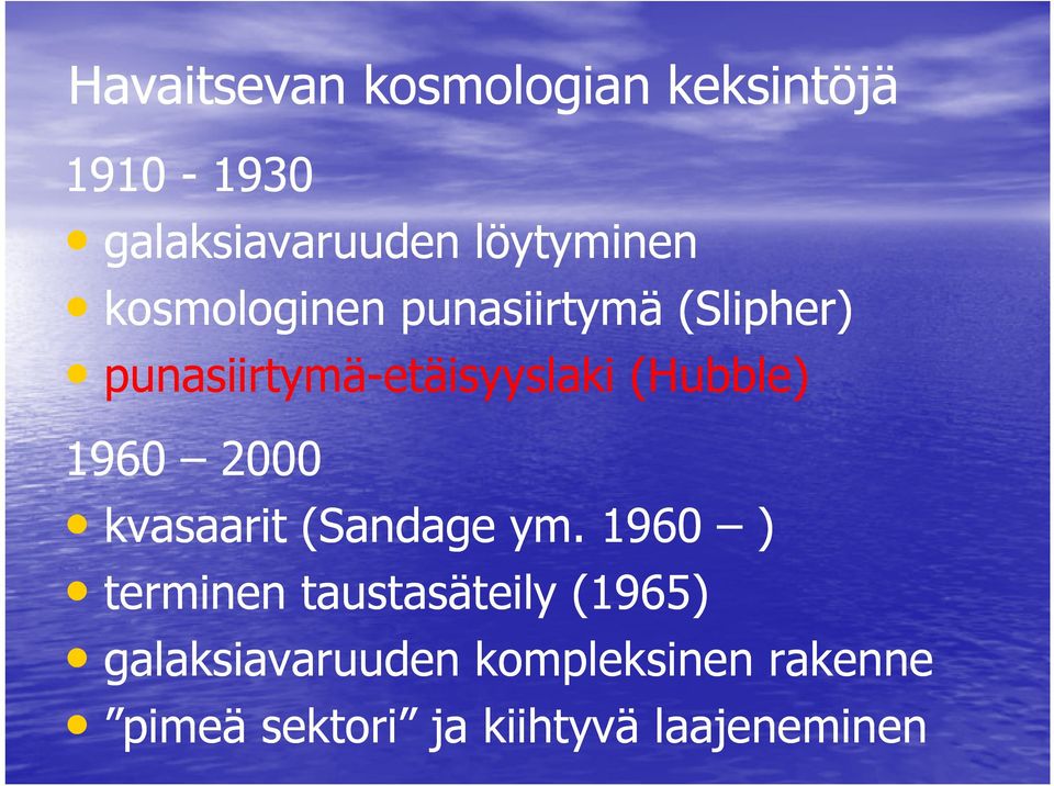 (Hubble) 1960 2000 kvasaarit (Sandageym.
