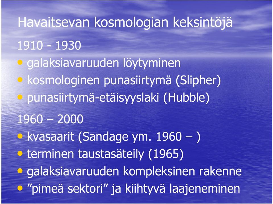 (Hubble) 1960 2000 kvasaarit (Sandageym.