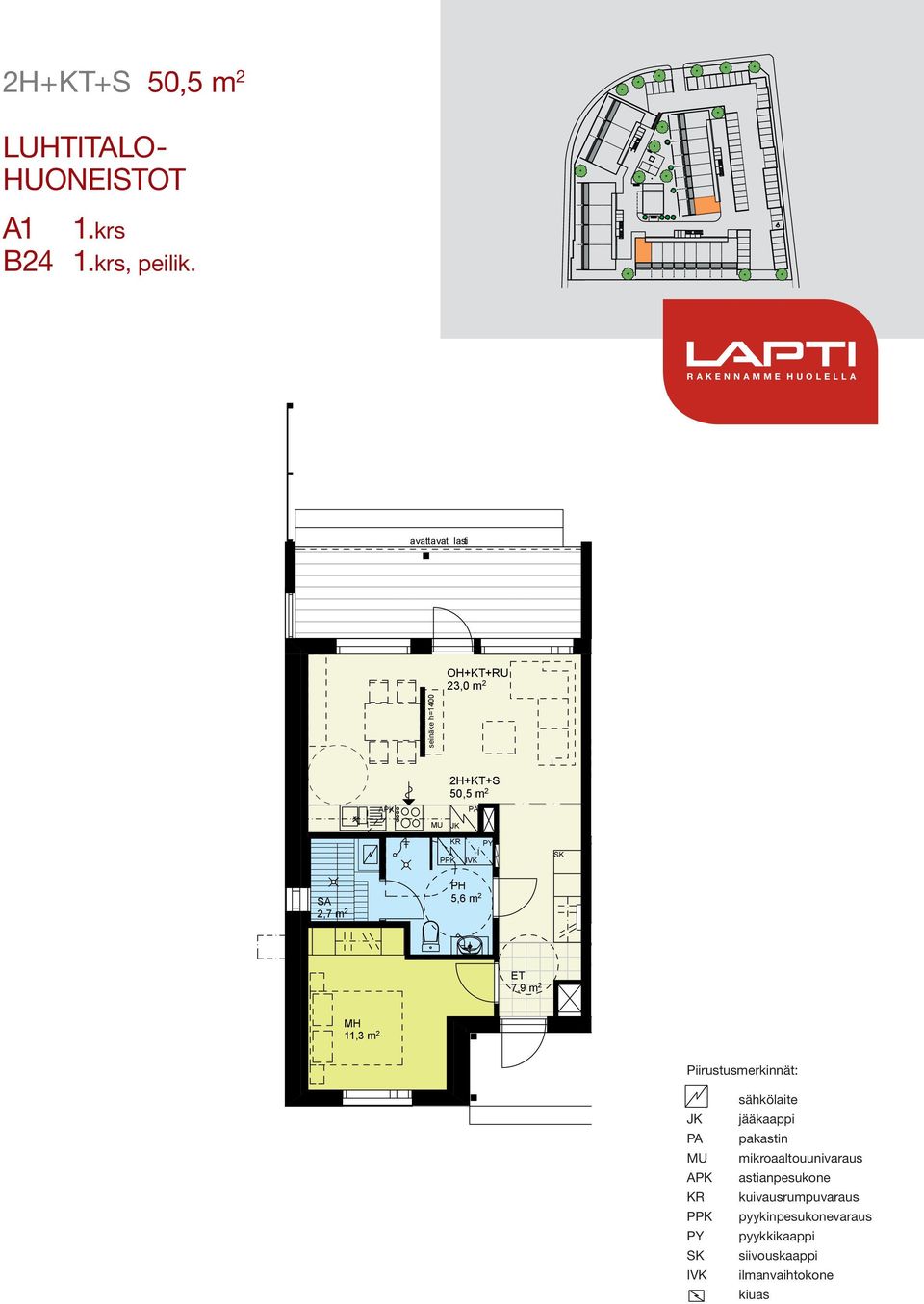 avattavat lasi t OH+KT+RU 23,0 m 2