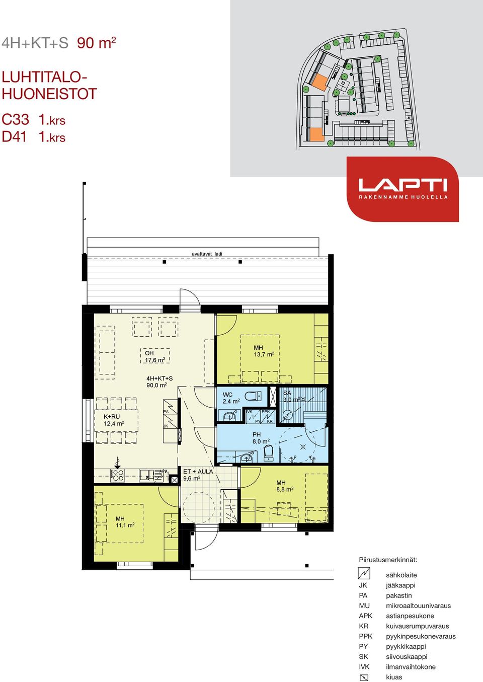 4H+KT+S 90,0 m 2 WC 2,4 m 2 3,0 m 2 K+RU