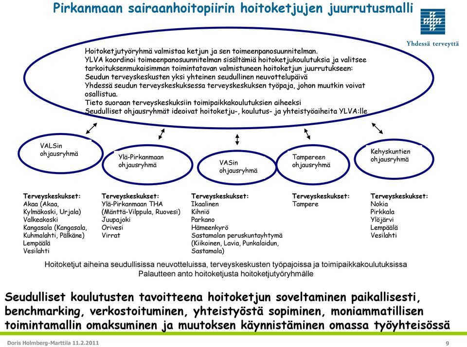 seudullinen neuvottelupäivä Yhdessä seudun terveyskeskuksessa terveyskeskuksen työpaja, johon muutkin voivat osallistua.