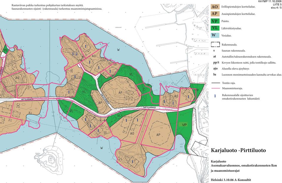 Lähivirkityae. Veiae. -2 Kevyen liikenteen raitti, jolla tontille allittu.