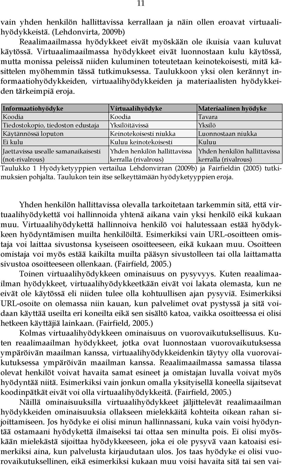 Taulukkoon yksi olen kerännyt informaatiohyödykkeiden, virtuaalihyödykkeiden ja materiaalisten hyödykkeiden tärkeimpiä eroja.