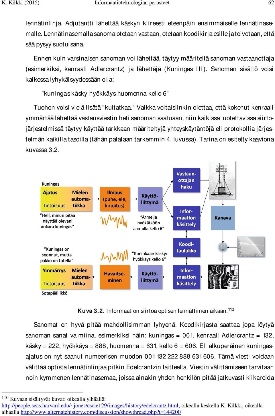 Ennen kuin varsinaisen sanoman voi lähettää, täytyy määritellä sanoman vastaanottaja (esimerkiksi, kenraali Adlercrantz) ja lähettäjä (Kuningas III).