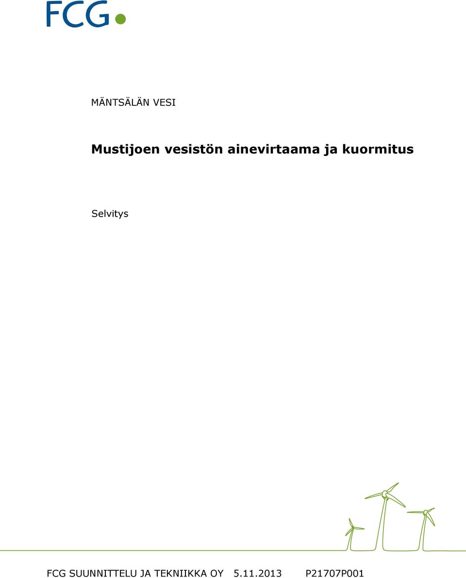 kuormitus Selvitys FCG