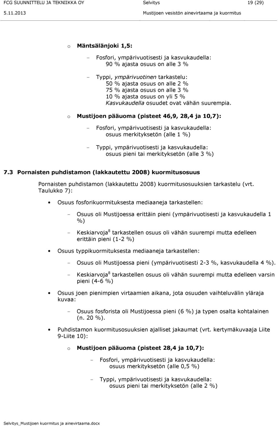 osuus on alle 2 % 75 % ajasta osuus on alle 3 % 10 % ajasta osuus on yli 5 % Kasvukaudella osuudet ovat vähän suurempia.