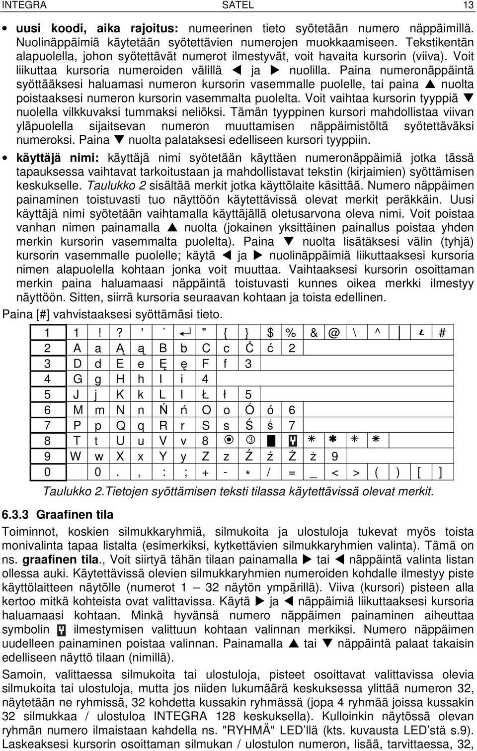 Paina numeronäppäintä syöttääksesi haluamasi numeron kursorin vasemmalle puolelle, tai paina nuolta poistaaksesi numeron kursorin vasemmalta puolelta.