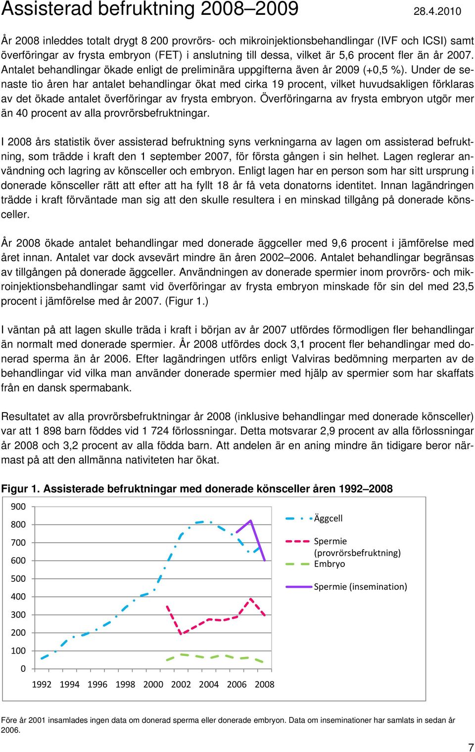 2007. Antalet behandlingar ökade enligt de preliminära uppgifterna även år 2009 (+0,5 %).