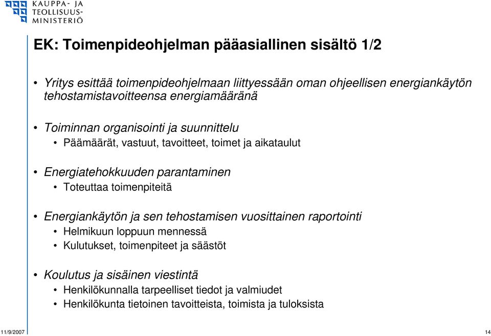 parantaminen Toteuttaa toimenpiteitä Energiankäytön ja sen tehostamisen vuosittainen raportointi Helmikuun loppuun mennessä Kulutukset,