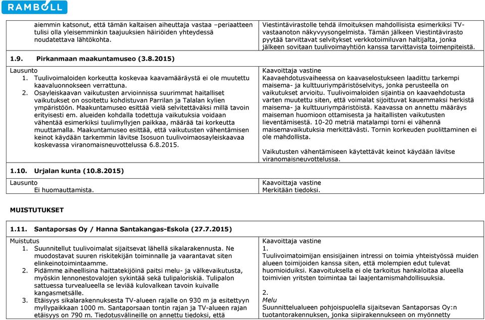Osayleiskaavan vaikutusten arvioinnissa suurimmat haitalliset vaikutukset on osoitettu kohdistuvan Parrilan ja Talalan kylien ympäristöön.