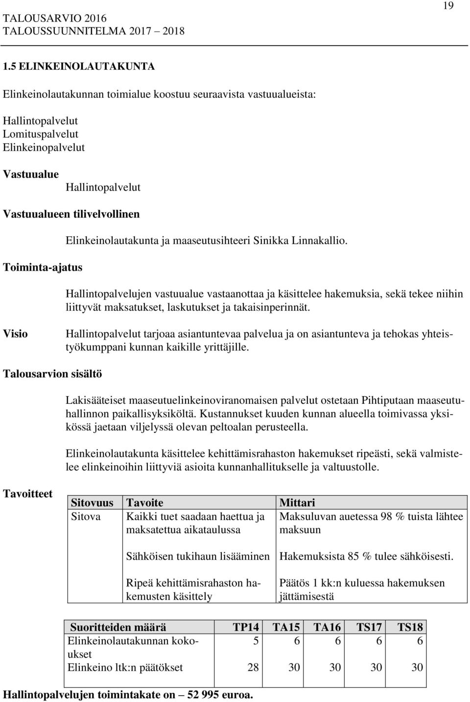 Hallintopalvelujen vastuualue vastaanottaa ja käsittelee hakemuksia, sekä tekee niihin liittyvät maksatukset, laskutukset ja takaisinperinnät.