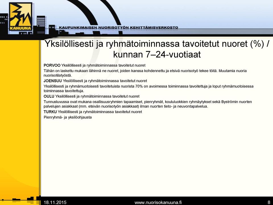 kanssa kohdennettu ja etsivä nuorisotyö tekee töitä. Muutamia nuoria nuorisotilatyöstä.