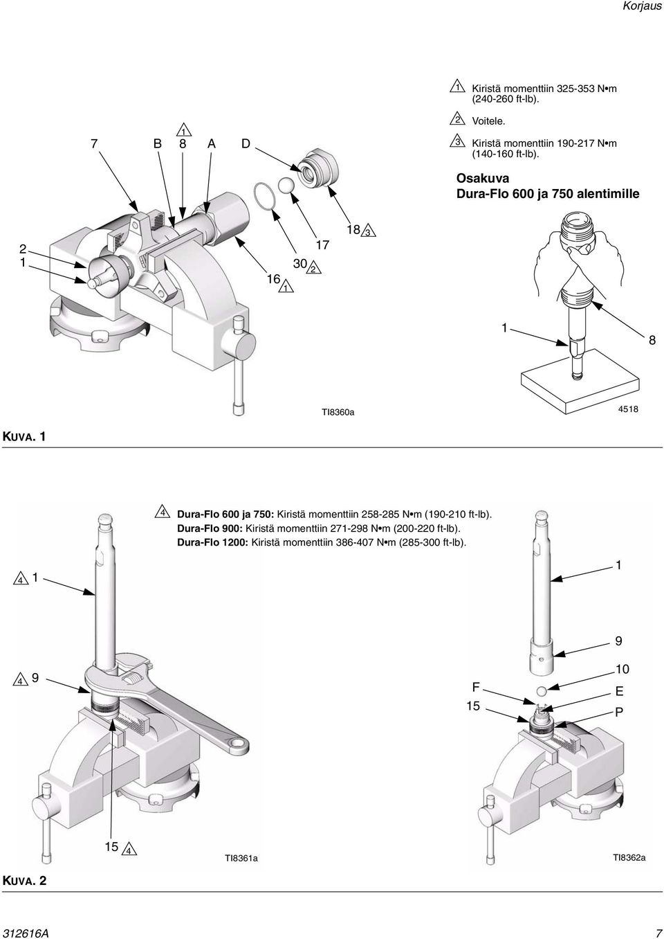 Osakuva Dura-Flo 600 ja 750 alentimille 2 6 30 2 7 8 3 8 TI8360a 458 KUVA.