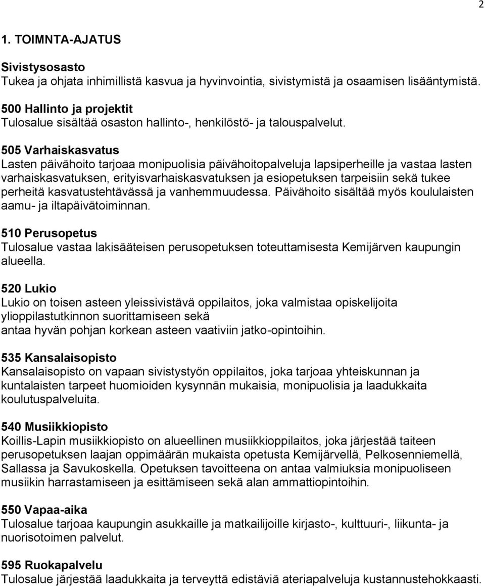 505 Varhaiskasvatus Lasten päivähoito tarjoaa monipuolisia päivähoitopalveluja lapsiperheille ja vastaa lasten varhaiskasvatuksen, erityisvarhaiskasvatuksen ja esiopetuksen tarpeisiin sekä tukee