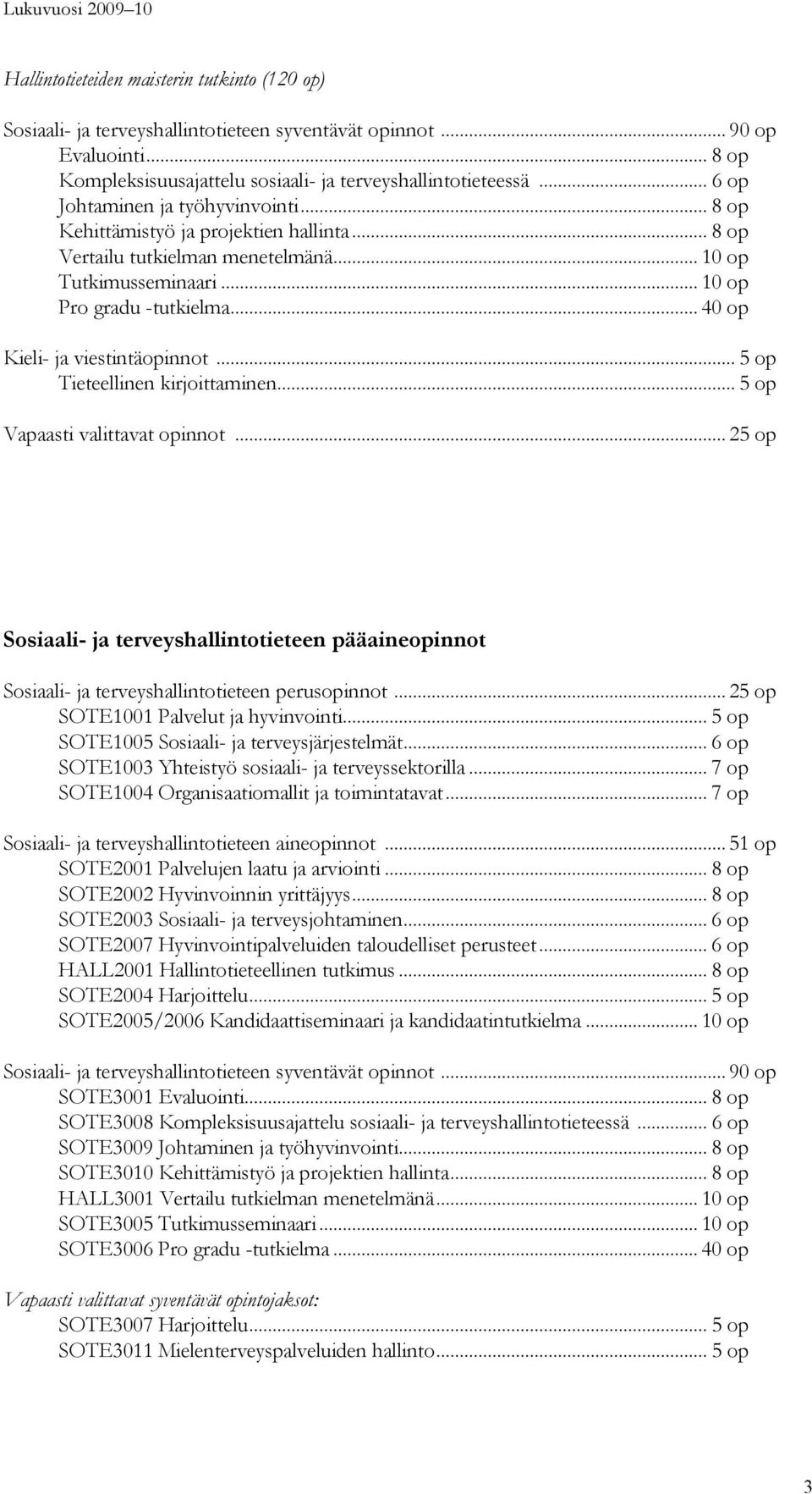 .. 40 op Kieli- ja viestintäopinnot... 5 op Tieteellinen kirjoittaminen... 5 op Vapaasti valittavat opinnot.