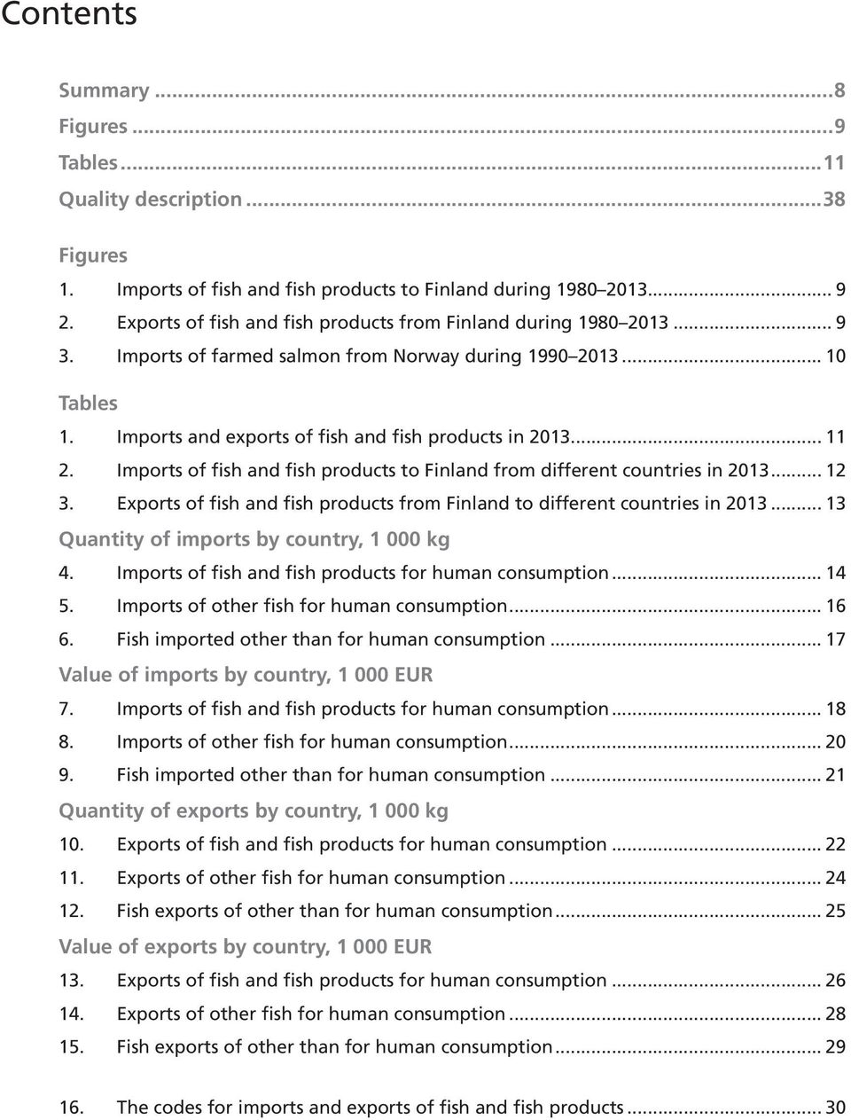 .. 11 2. Imports of fish and fish products to Finland from different countries in 2013... 12 3. Exports of fish and fish products from Finland to different countries in 2013.