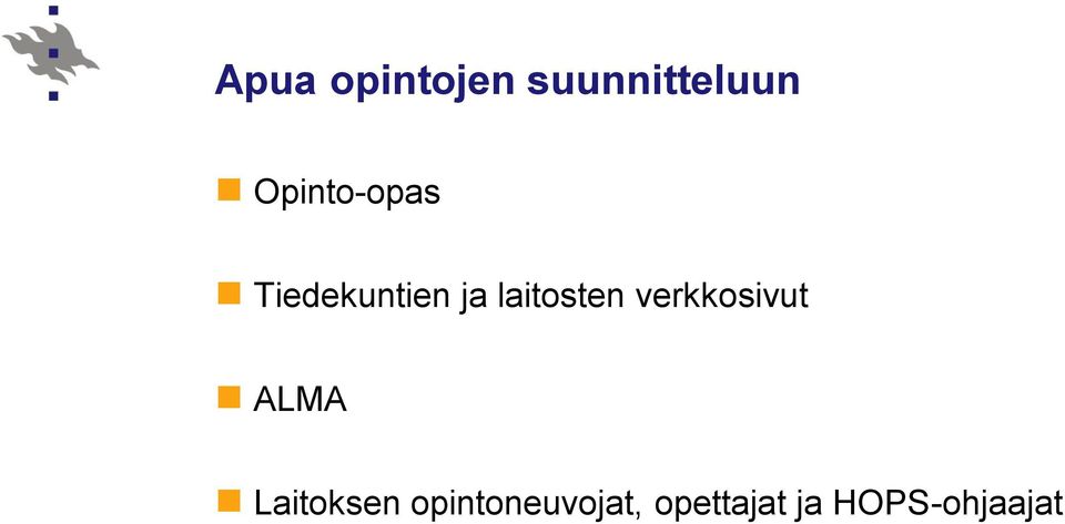 laitosten verkkosivut ALMA