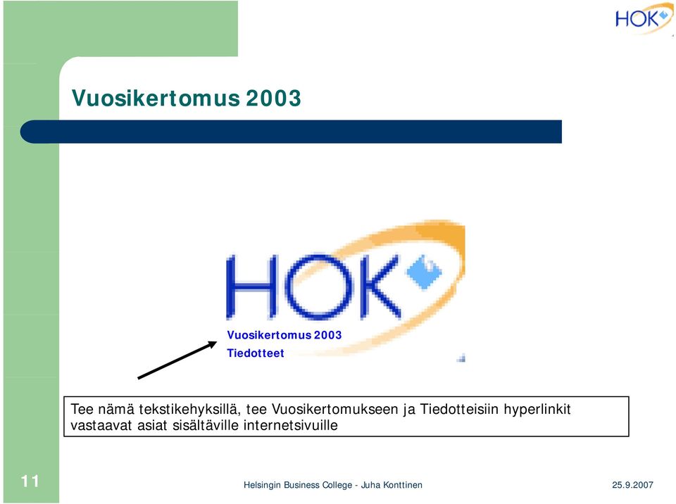 Vuosikertomukseen ja Tiedotteisiin