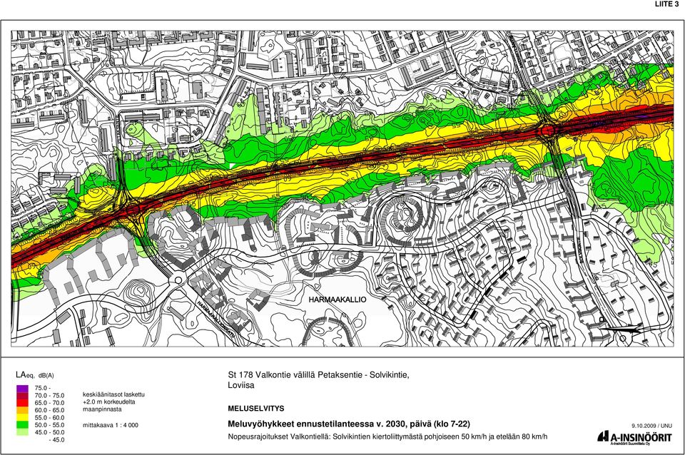 0 m korkeudelta maanpinnasta mittakaava 1 : 4 000 St 178 Valkontie välillä Petaksentie - Solvikintie,