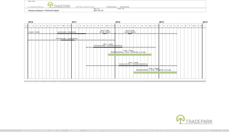 lov rak lupa - bygg lov hankesuunnittelu - projektplanering Vaihe 1 Skede toteutussuunnittelu - entrepreprenadplanering Vaihe 1 Skede RAKENNUSAIKA, n.