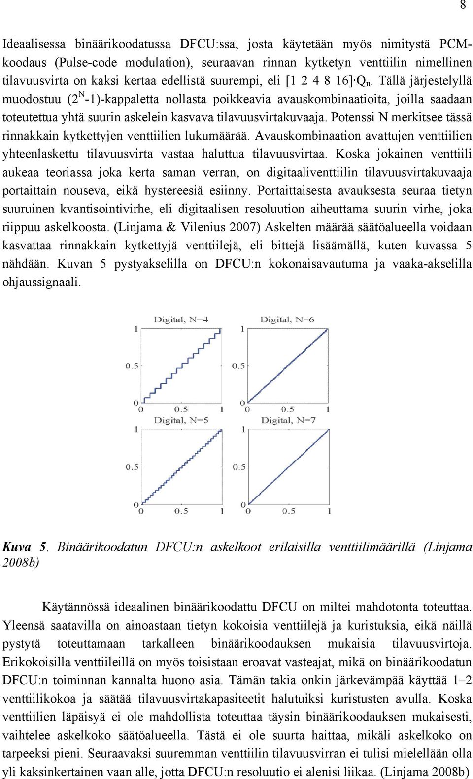 Potenssi N merkitsee tässä rinnakkain kytkettyjen venttiilien lukumäärää. Avauskombinaation avattujen venttiilien yhteenlaskettu tilavuusvirta vastaa haluttua tilavuusvirtaa.