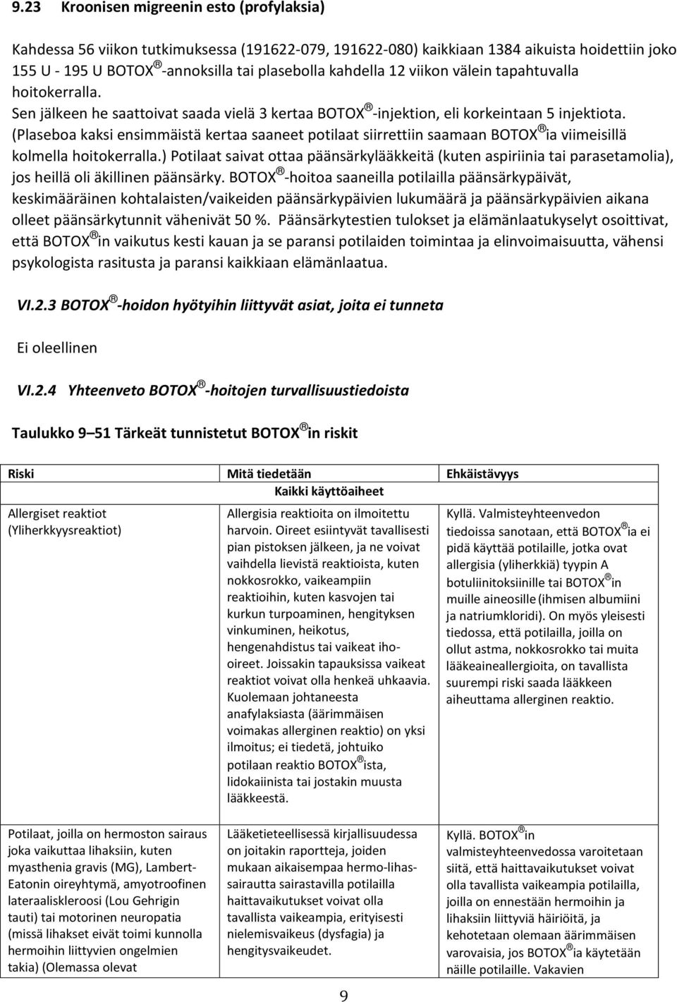 (Plaseboa kaksi ensimmäistä kertaa saaneet potilaat siirrettiin saamaan BOTOX ia viimeisillä kolmella hoitokerralla.