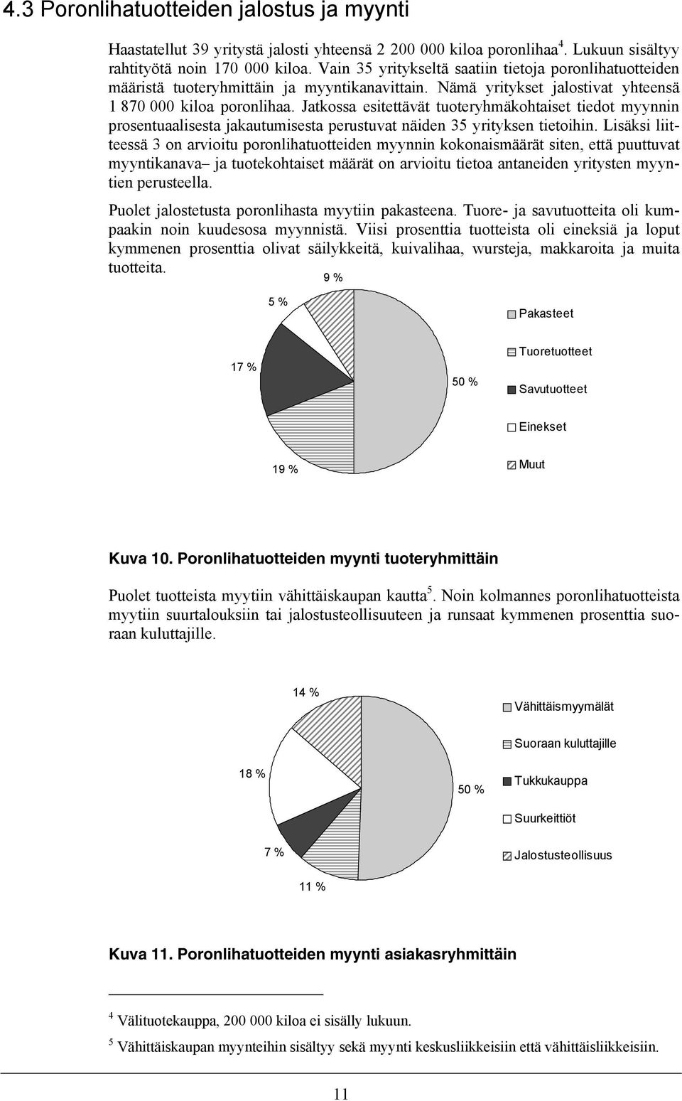 Jatkossa esitettävät tuoteryhmäkohtaiset tiedot myynnin prosentuaalisesta jakautumisesta perustuvat näiden 35 yrityksen tietoihin.