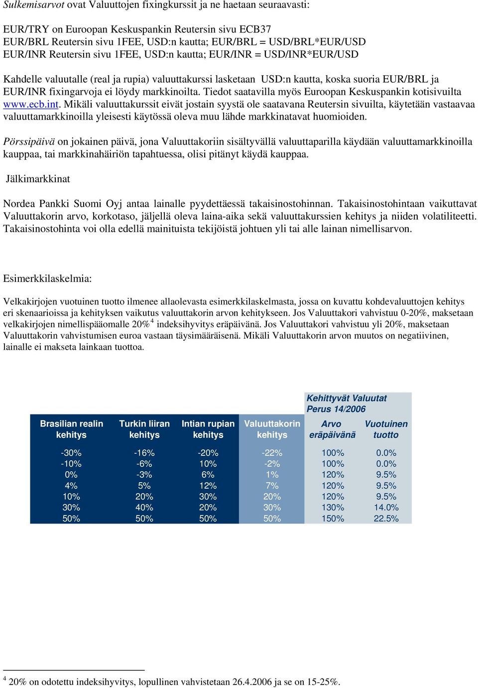 markkinoilta. Tiedot saatavilla myös Euroopan Keskuspankin kotisivuilta www.ecb.int.