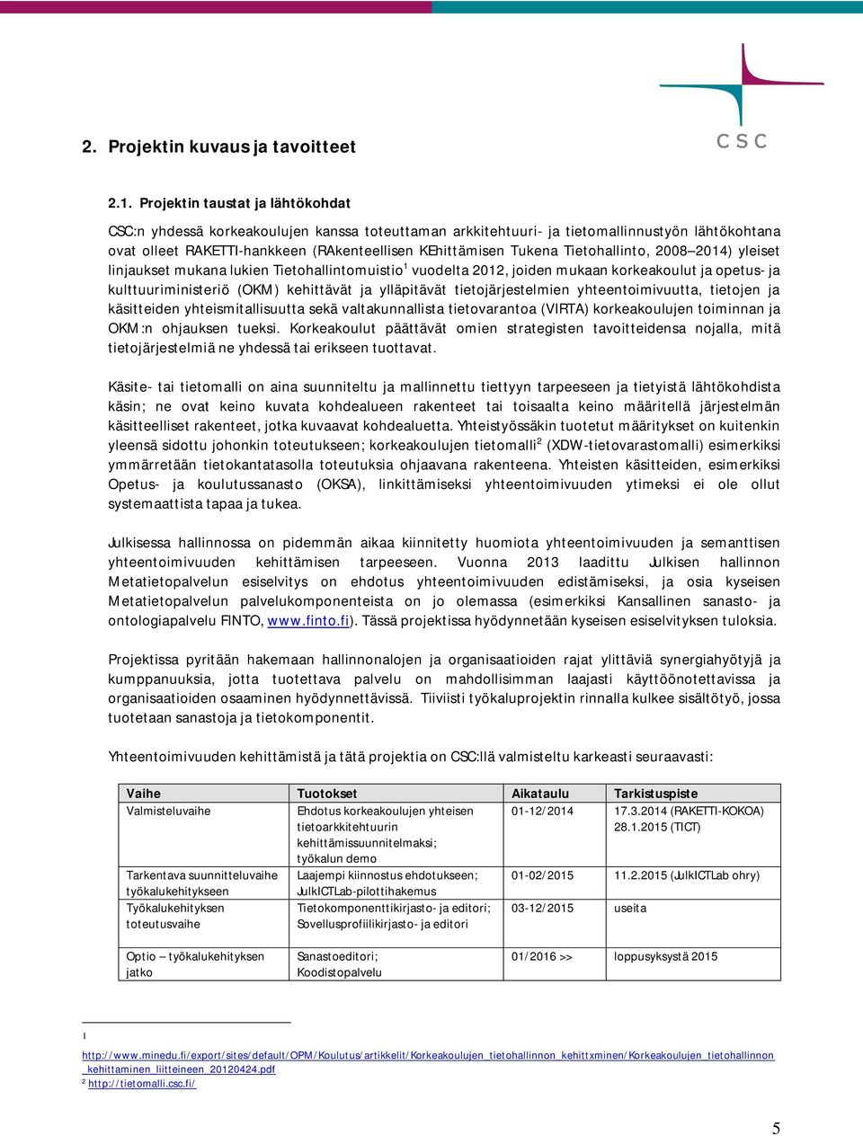 Tietohallinto, 2008 2014) yleiset linjaukset mukana lukien Tietohallintomuistio 1 vuodelta 2012, joiden mukaan korkeakoulut ja opetus- ja kulttuuriministeriö (OKM) kehittävät ja ylläpitävät