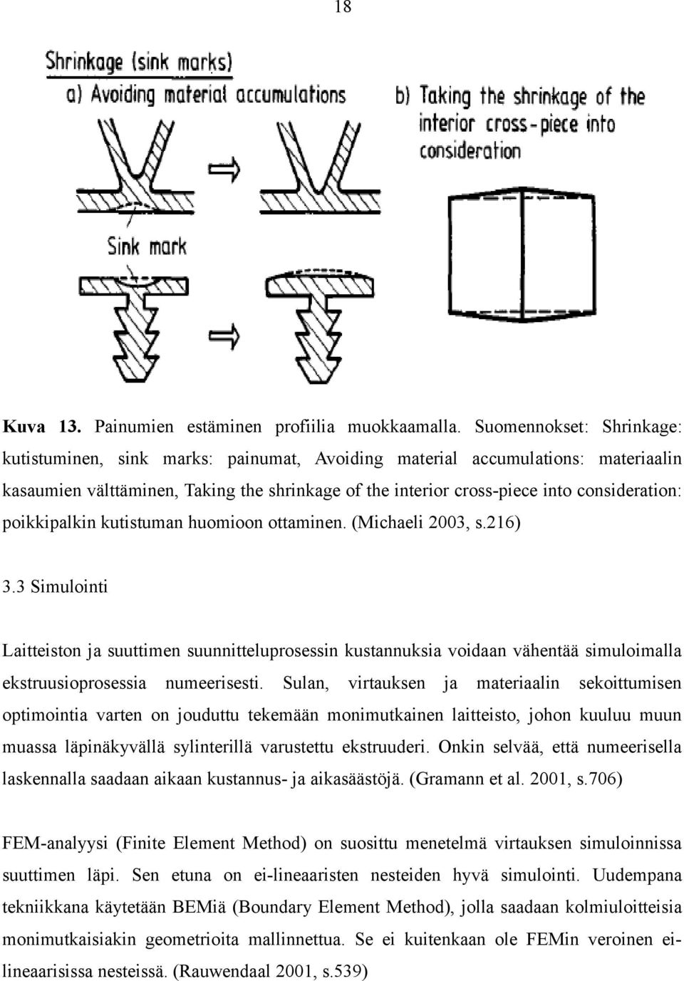 poikkipalkin kutistuman huomioon ottaminen. (Michaeli 2003, s.216) 3.