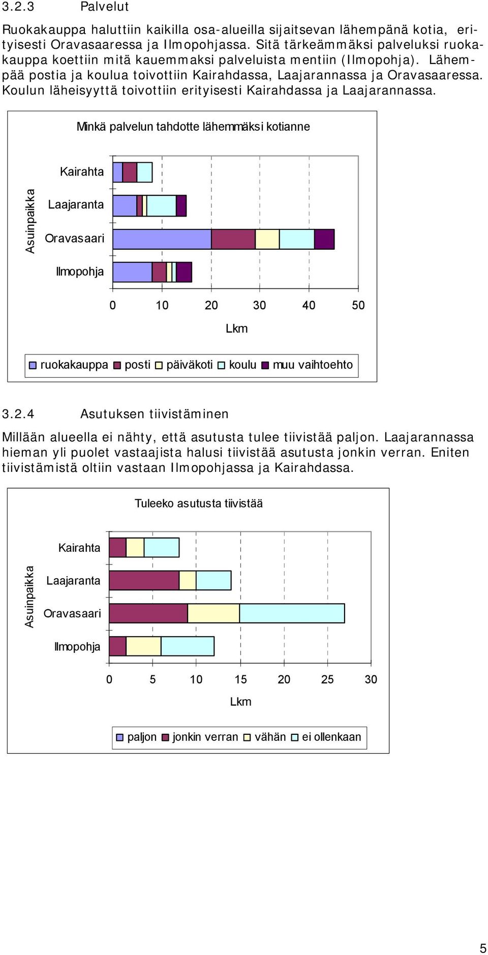 Koulun läheisyyttä toivottiin erityisesti Kairahdassa ja Laajarannassa. Minkä palvelun tahdotte lähemmäksi kotianne 0 10 20