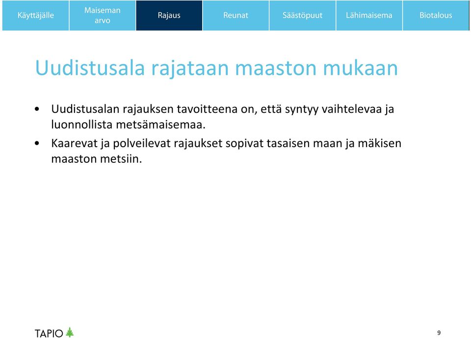 luonnollista metsämaisemaa.