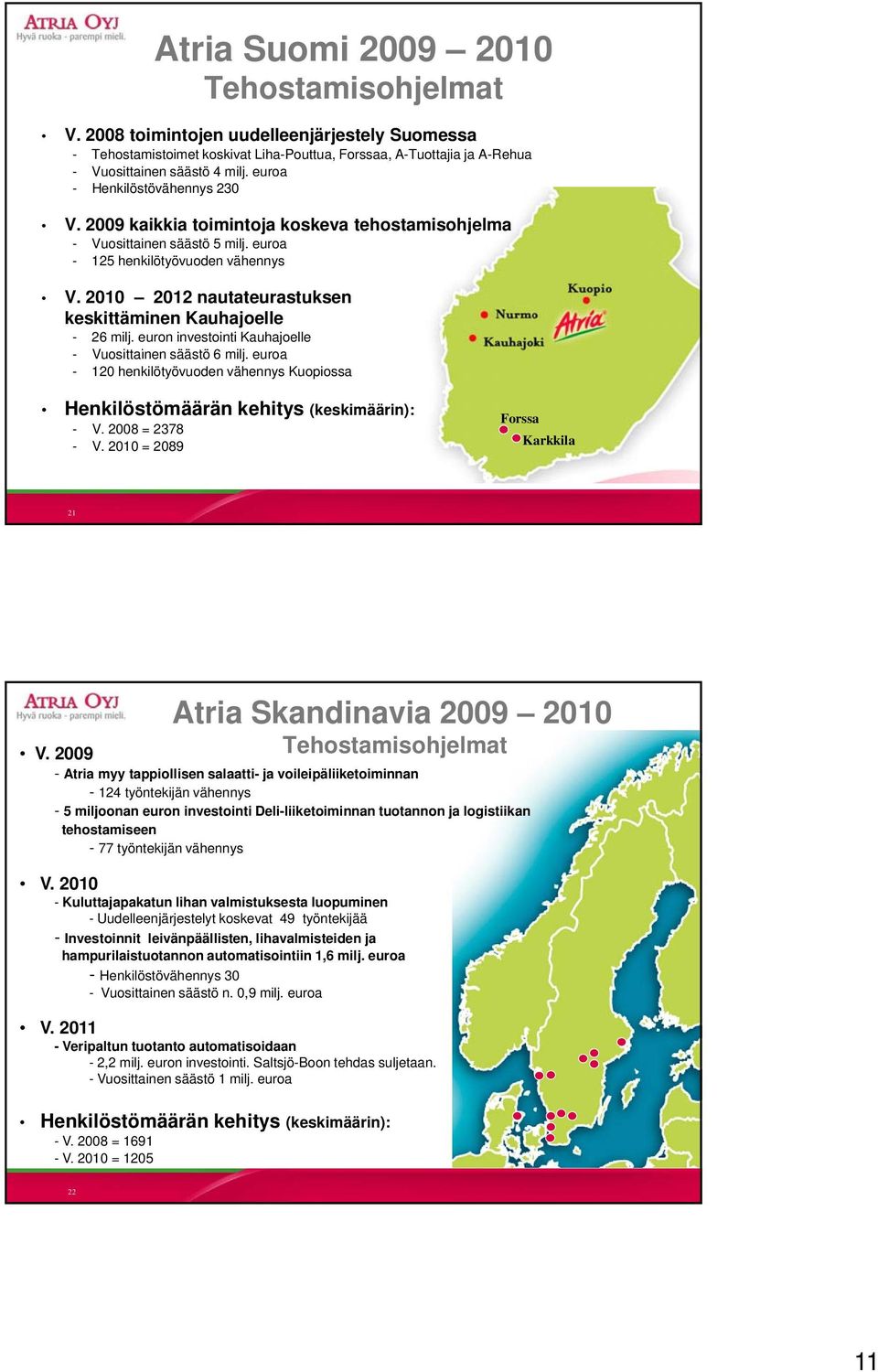 2010 2012 nautateurastuksen keskittäminen Kauhajoelle - 26 milj. euron investointi Kauhajoelle - Vuosittainen i säästö 6 milj.