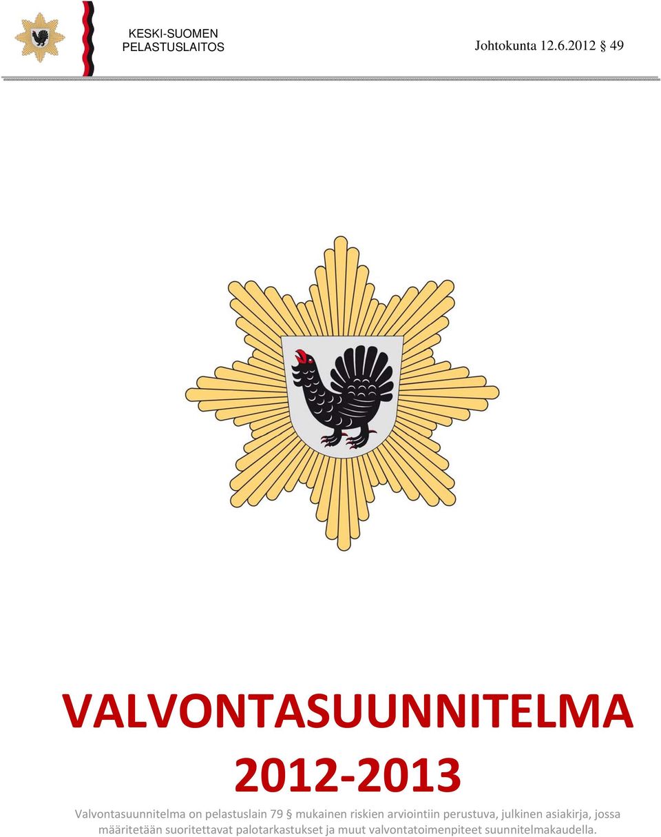 pelastuslain 79 mukainen riskien arviointiin perustuva, julkinen