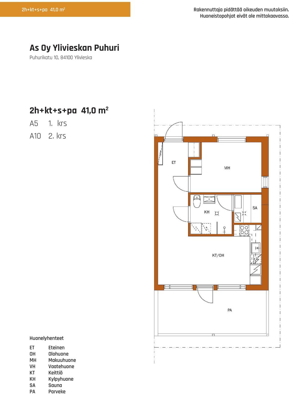 2h+kt+s+pa 41,0 m 2 A5 1. krs A10 2.