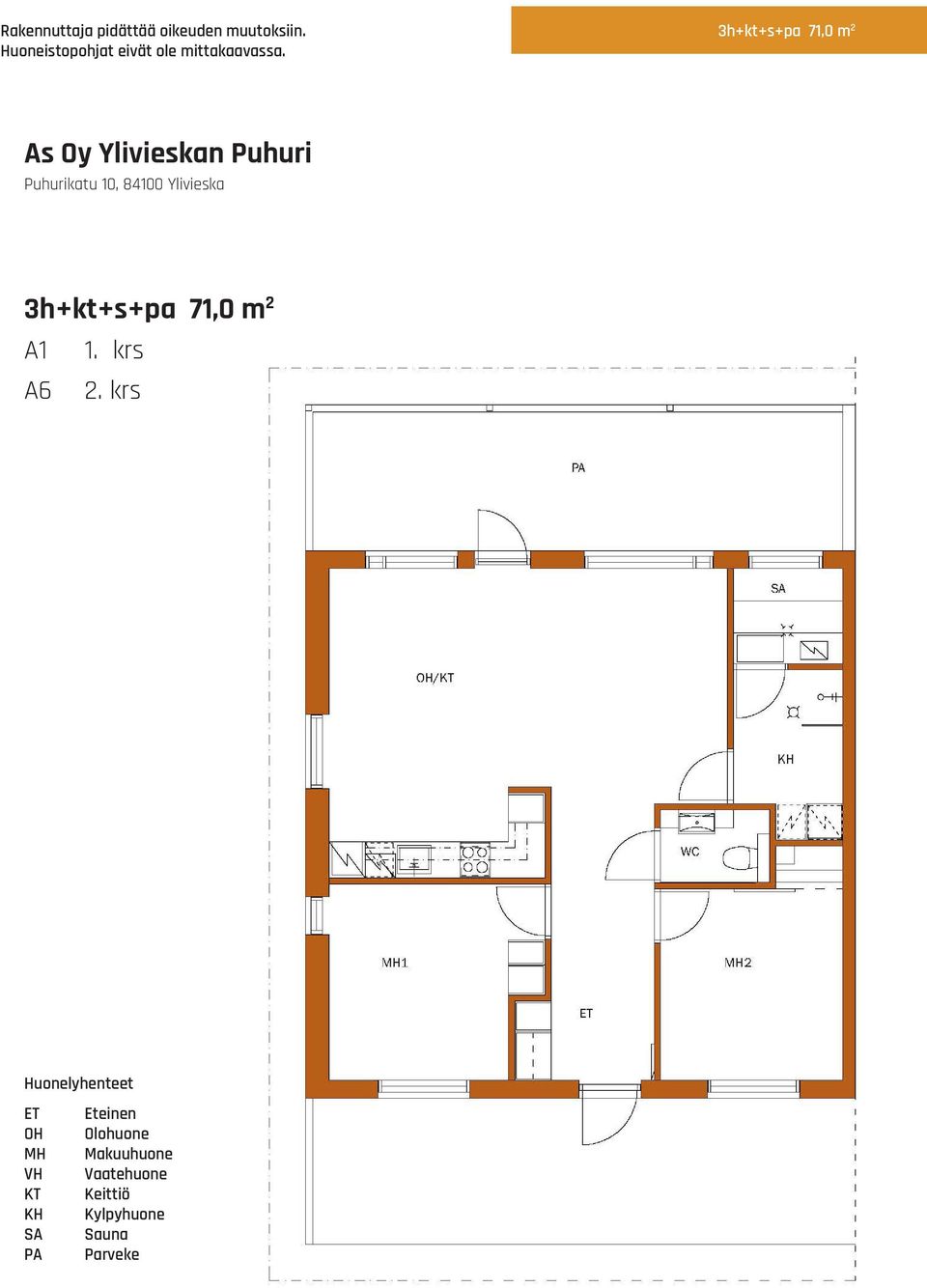 3h+kt+s+pa 71,0 m 2 3h+kt+s+pa 71,0 m 2 A1 1. krs A6 2.