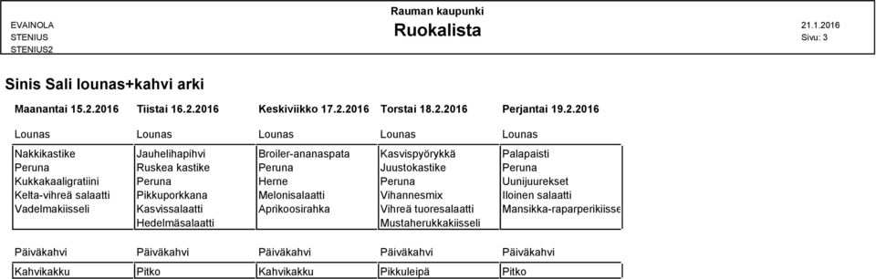 Kukkakaaligratiini Peruna Herne Peruna Uunijuurekset Kelta-vihreä salaatti Pikkuporkkana Melonisalaatti Vihannesmix Iloinen