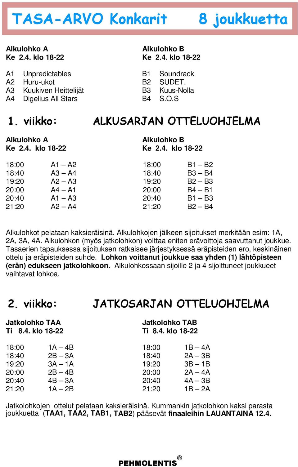 klo 18-22 Ke 2.4.