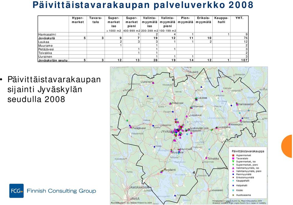 4 1 1 9 Jyväskylä 5 3 9 7 19 12 11 10 76 Laukaa 2 3 3 1 1 2 12 Muurame 1 1 2 Petäjävesi 1 1 1 3 Toivakka 1 1 2