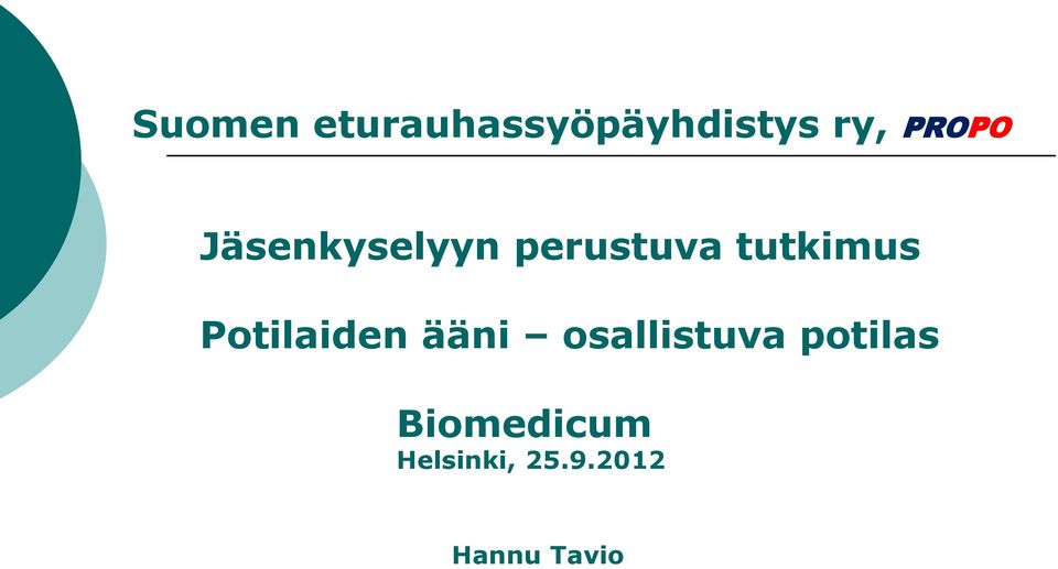 tutkimus Potilaiden ääni osallistuva