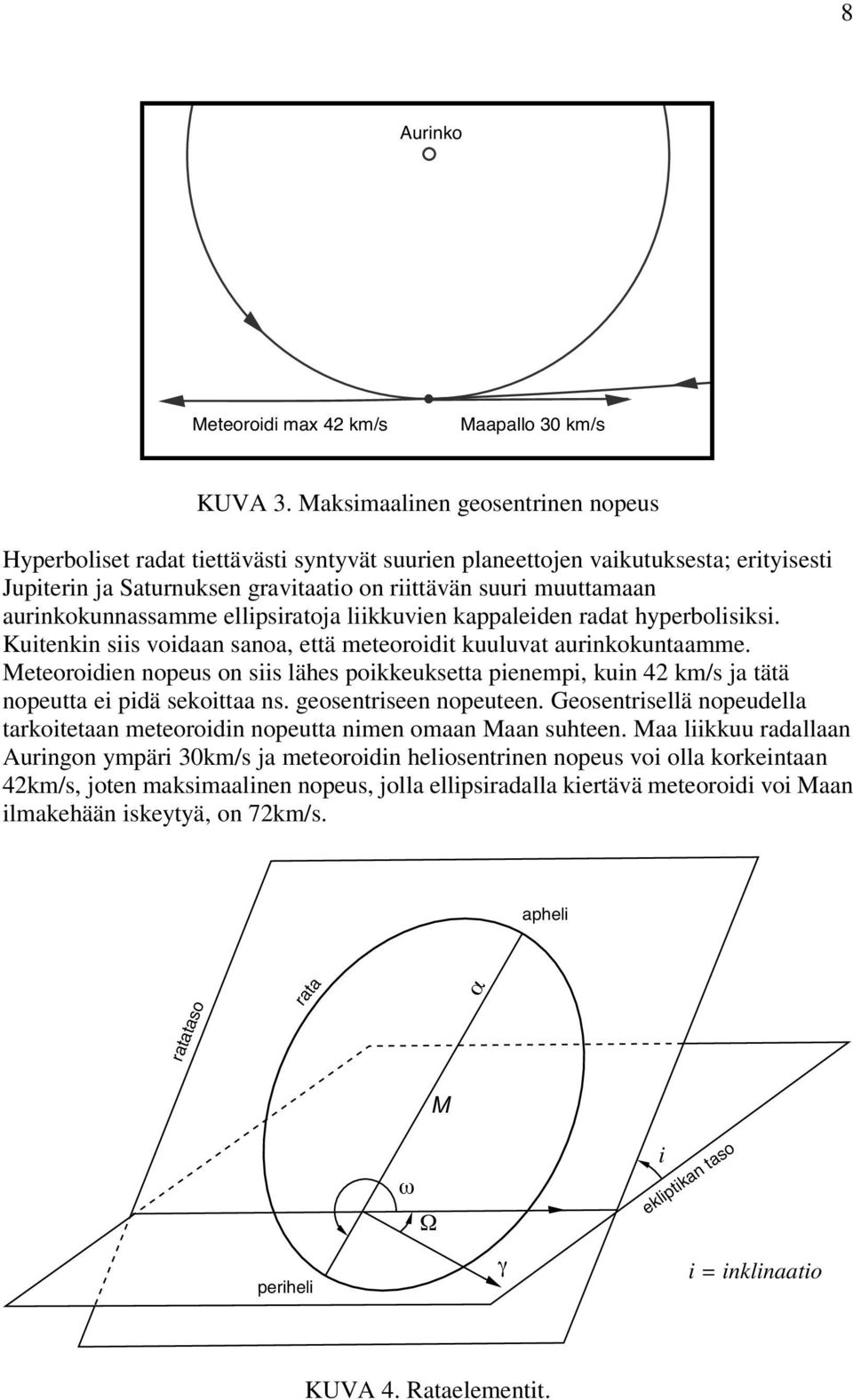 aurinkokunnassamme ellipsiratoja liikkuvien kappaleiden radat hyperbolisiksi. Kuitenkin siis voidaan sanoa, että meteoroidit kuuluvat aurinkokuntaamme.