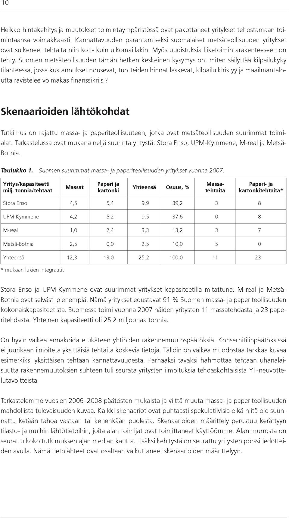 Suomen metsäteollisuuden tämän hetken keskeinen kysymys on: miten säilyttää kilpailukyky tilanteessa, jossa kustannukset nousevat, tuotteiden hinnat laskevat, kilpailu kiristyy ja maailmantaloutta